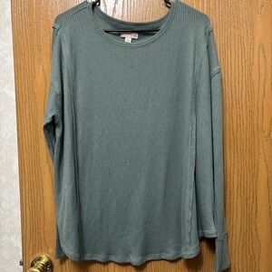 Knox Rose Sage Ribbed Knit Top